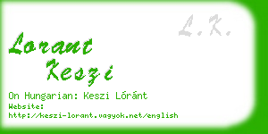 lorant keszi business card